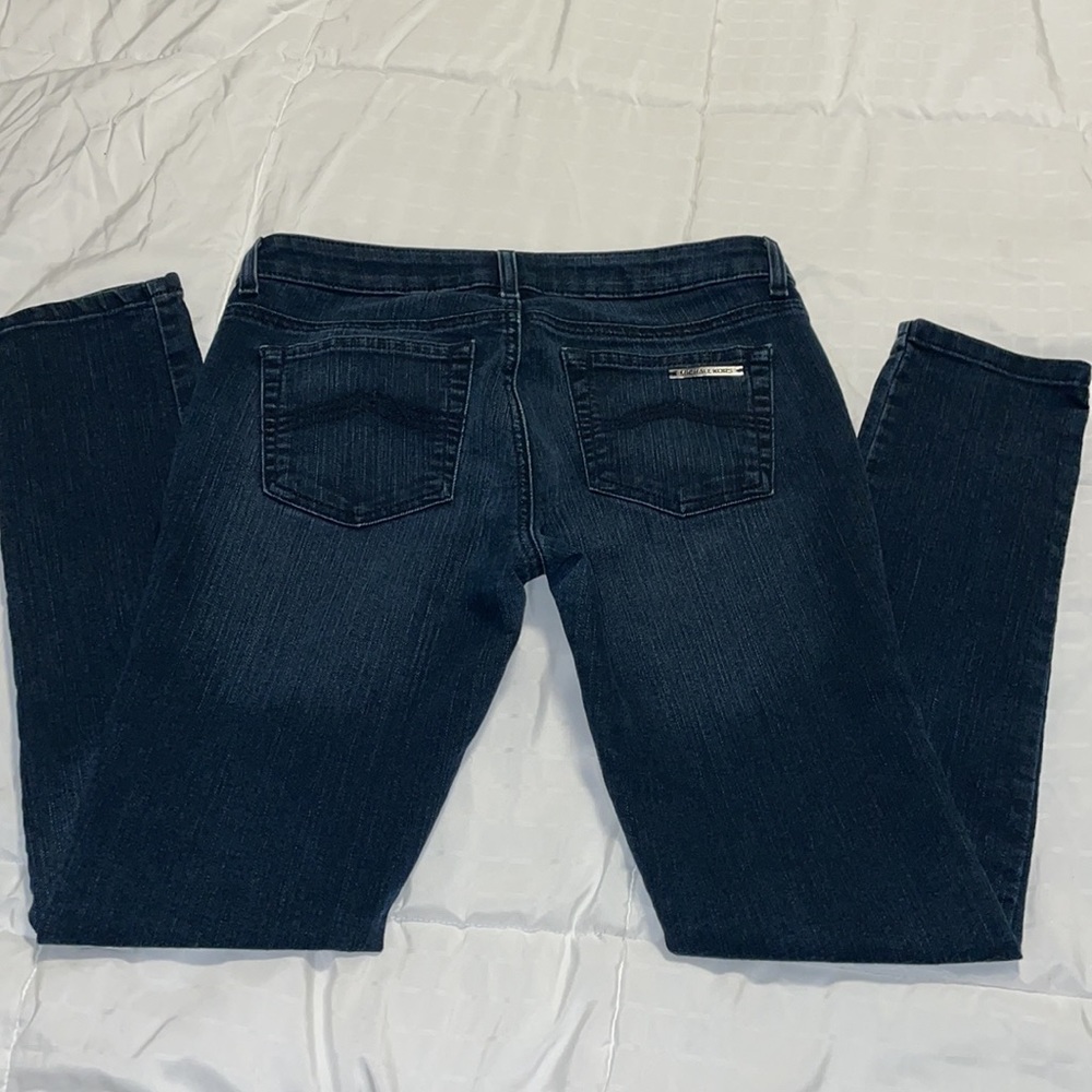 Michael Kors Dark Wash Low-Rise Skinny Jeans